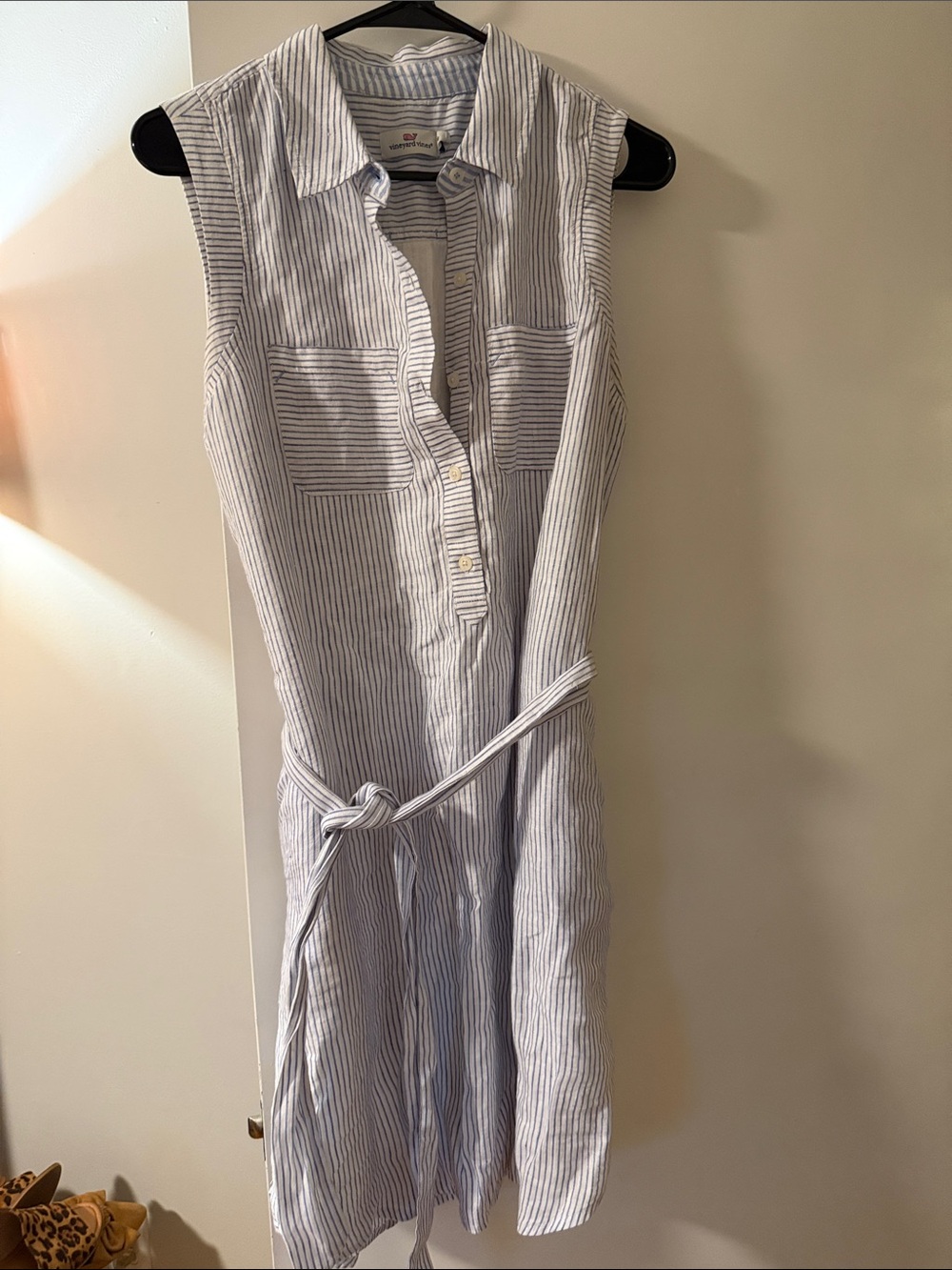 Vineyard Vines Blue and White Sleeveless Striped Jumpsuit